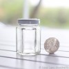 55ml hexagonal glass jar (with lid)